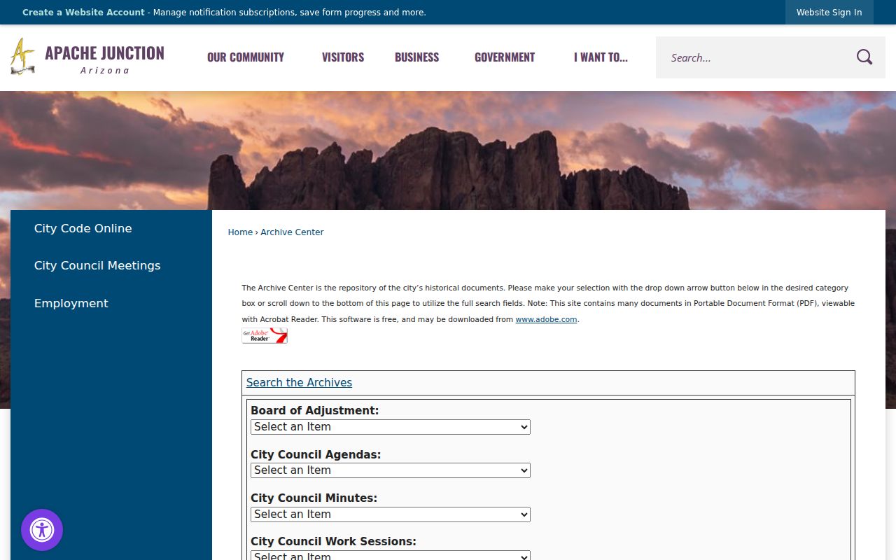 Apache Junction city directory archive search fields
